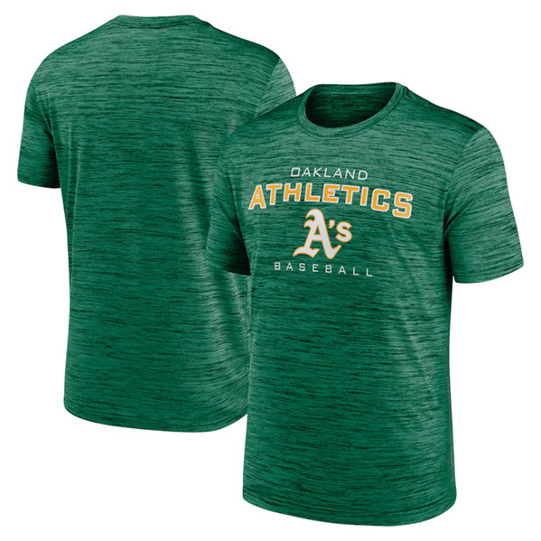 Men's Oakland Athletics Green Velocity Practice Performance T-Shirt - Click Image to Close